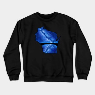 Wisconsin Silhouette - Milky Way Crewneck Sweatshirt